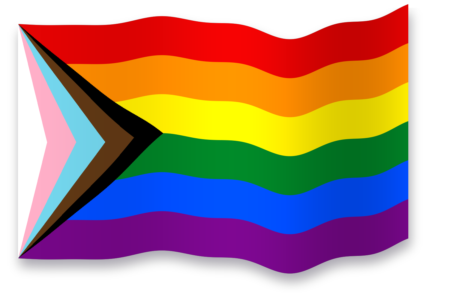 De progress pride vlag, wapperend